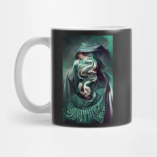 Emerald green snake flag print Mug